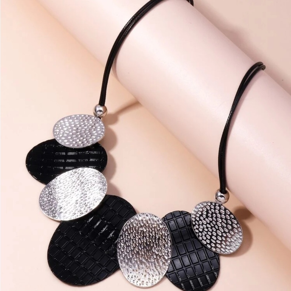 Geometric Multicolor Statement Necklace - image 6